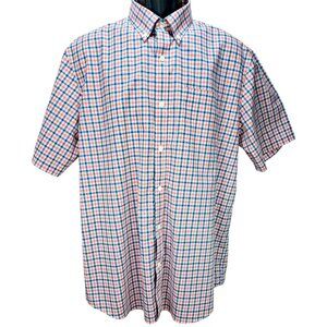 L.L. Bean Mens Traditional-Fit Short Sleeve Button-Down Shirt Large